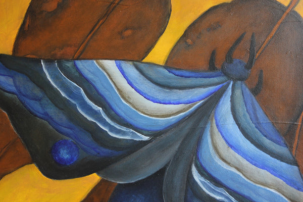 Midnight moth in autumn light